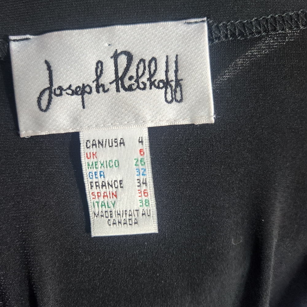 Joseph Ribkoff Black Scoop Neck Tunic with Lattice Trim - Picture 5 of 5